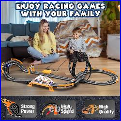 Slot Car Racing Track Set 20.2 ft Long, 4 Cars, LED Features, Great Gift for K