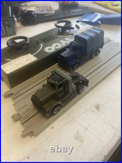 Slot Car Tyco G. I. JOE Vintage Electric Trucking Army Track missing some Items