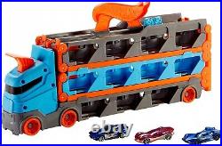 Speedway Hauler Car Set City Truck Vehicles Stores Extra Rig 22 Storage Track