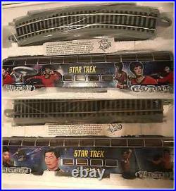 TOS Star Trek HO train set, Locomotive, 18 Cars, Track, Controls, Ship Carrier