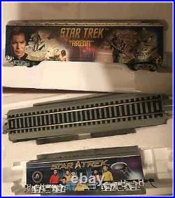 TOS Star Trek HO train set, Locomotive, 18 Cars, Track, Controls, Ship Carrier