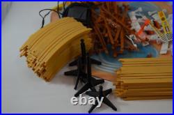 TYCO Sand Tan HO Scale Slot Car Track Set 64 Pcs With Power Supply Controllers +