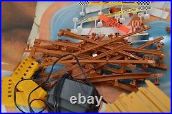 TYCO Sand Tan HO Scale Slot Car Track Set 64 Pcs With Power Supply Controllers +