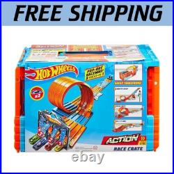Thrilling Toy Car Track Set with Transforming Crate
