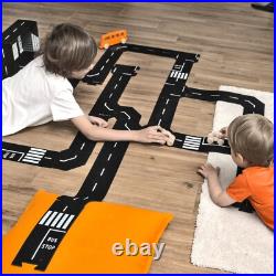 ToddleRoad Metropolis Set, 26 Pcs Flexible Car Track Builder Set, 19ft of Track ToddleRoad Metropolis Set, 26 Pcs Flexible Car Track Builder Set, 19ft of Track