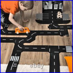 ToddleRoad Metropolis Set, 26 Pcs Flexible Car Track Builder Set, 19ft of Track ToddleRoad Metropolis Set, 26 Pcs Flexible Car Track Builder Set, 19ft of Track