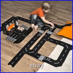 ToddleRoad Metropolis Set, 26 Pcs Flexible Car Track Builder Set, 19ft of Track ToddleRoad Metropolis Set, 26 Pcs Flexible Car Track Builder Set, 19ft of Track