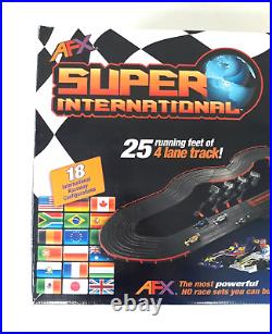 Tomy AFX Super International 4 Lane Slot Car Set NEW & SEALED 4 cars, 25 feet