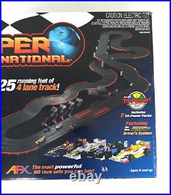 Tomy AFX Super International 4 Lane Slot Car Set NEW & SEALED 4 cars, 25 feet