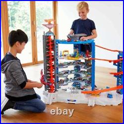 Toy Car Track Set & 4 164 Scale Cars, Super Ultimate Garage