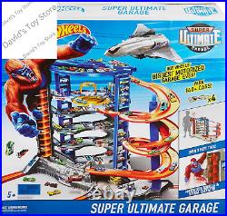 Toy Car Track Set & 4 164 Scale Cars, Super Ultimate Garage, 3+ Ft Tall with Mo