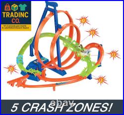 Toy Car Track Set Action Epic Crash Dash with 164 Scale Vehicle & 5 Action Zone