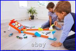 Toy Car Track Set, Action Launch Across Challenge with 164 Scale Vehicle, Ga