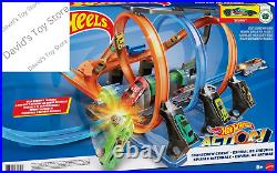 Toy Car Track Set, Corkscrew Crash with 164 Scale Car, 3 Crash Zones, Powered b