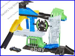 Toy Car & Track Set, DC Batcave Playset with 164 Scale Batman Character Car, In