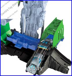 Toy Car & Track Set, DC Batcave Playset with 164 Scale Batman Character Car, In