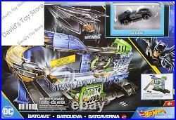 Toy Car & Track Set, DC Batcave Playset with 164 Scale Batman Character Car, In