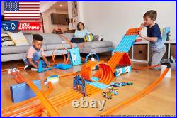 Toy Car Track Set Race Crate Transforms into 3 Different Builds Includes Storage