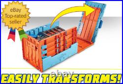 Toy Car Track Set Race Crate Transforms into 3 Different Builds Includes Storage