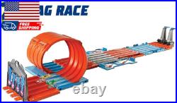 Toy Car Track Set Race Crate Transforms into 3 Different Builds Includes Storage