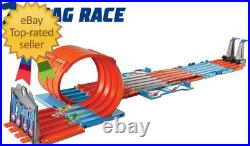 Toy Car Track Set Race Crate Transforms into 3 Different Builds Includes Storage