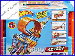 Toy Car Track Set, Race Crate Transforms into 3 Track Different Builds, Includes