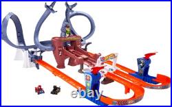 Toy Car Track Set, RacerVerse Spider-Man's Web-Slinging Speedway, Competitive Toy Car Track Set, RacerVerse Spider-Man's Web-Slinging Speedway, Competitive