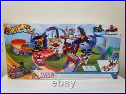 Toy Car Track Set, RacerVerse Spider-Man's Web-Slinging Speedway, Competitive