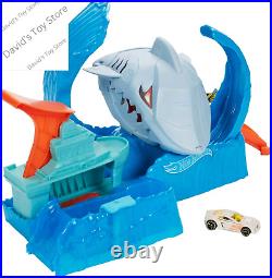 Toy Car Track Set, Robo Shark Frenzy Playset & Color Shifters Car in 164 Scale