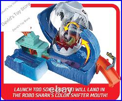 Toy Car Track Set, Robo Shark Frenzy Playset & Color Shifters Car in 164 Scale