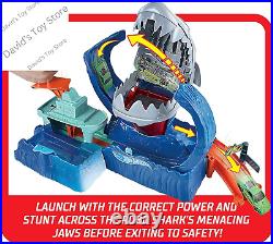 Toy Car Track Set, Robo Shark Frenzy Playset & Color Shifters Car in 164 Scale