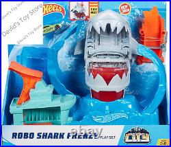 Toy Car Track Set, Robo Shark Frenzy Playset & Color Shifters Car in 164 Scale