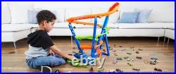 Toy Car Track Set Spiral Speed Crash, Powered by Motorized Booster, 29-in Tal