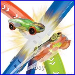 Toy Car Track Set Spiral Speed Crash, Powered by Motorized Booster 29-in Tall