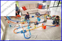 Toy Car Track Set, Track Builder Playset, Deluxe Stunt Box with 25 Component Par