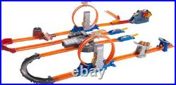 Toy Car Track Set, Track Builder Playset Total Turbo Takeover with 164 Scale Ve