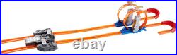 Toy Car Track Set, Track Builder Playset Total Turbo Takeover with 164 Scale Ve