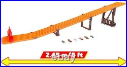 Toy Car Track Set with Lights Sounds 6 1 64 Scale Vehicles Super 6-Lane Raceway