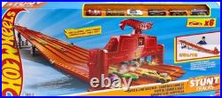 Toy Car Track Set with Lights Sounds 6 1 64 Scale Vehicles Super 6-Lane Raceway