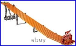 Toy Car Track Set with Lights, Sounds & 6 164 Scale Vehicles, Super 6-Lane R