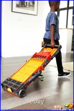 Toy Car Track Set with Lights, Sounds & 6 164 Scale Vehicles, Super 6-Lane R