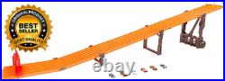Toy Car Track Set with Lights, Sounds & 6 164 Scale Vehicles, Super 6-Lane Race