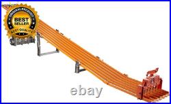 Toy Car Track Set with Lights, Sounds & 6 164 Scale Vehicles, Super 6-Lane Race