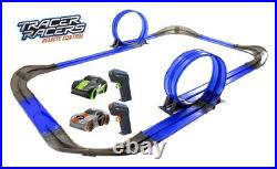 Tracer Racers Glow Dark Super Loop Speedway Track Set 2 Cars Dual Racing Blue