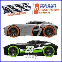 Tracer Racers Glow Dark Super Loop Speedway Track Set 2 Cars Dual Racing Blue