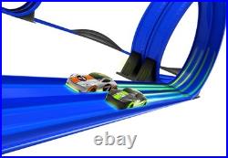 Tracer Racers Glow Dark Super Loop Speedway Track Set 2 Cars Dual Racing Blue