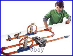 Track Builder Total Turbo Takeover Track Set Die Cast Car Playset Toy
