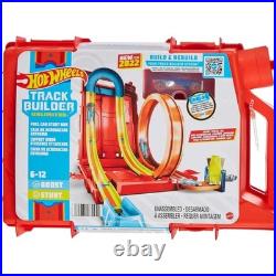 Track Builder Unlimited Toy Car Set with Transformable Fuel Can Stunt Box