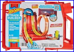 Track Builder Unlimited Toy Car Set with Transformable Fuel Can Stunt Box