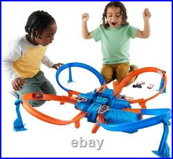 Track Set with 164 Scale Toy Car, 4 Intersections for Crashing, Powered by a